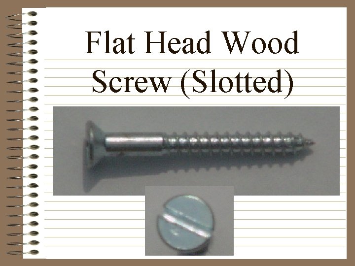 Flat Head Wood Screw (Slotted) 