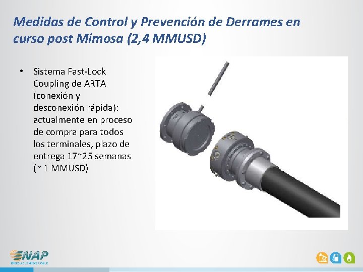 Medidas de Control y Prevención de Derrames en curso post Mimosa (2, 4 MMUSD) Medidas de Control y Prevención de Derrames en curso post Mimosa (2, 4 MMUSD)
