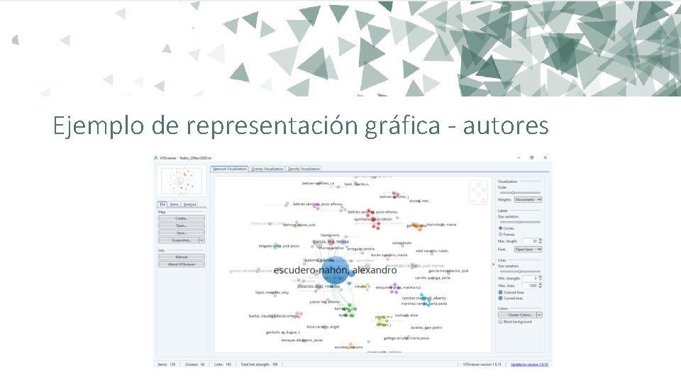 Ejemplo de representación gráfica - autores 