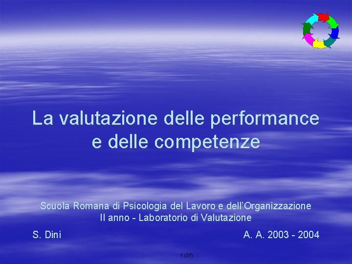 La valutazione delle performance e delle competenze Scuola Romana di Psicologia del Lavoro e