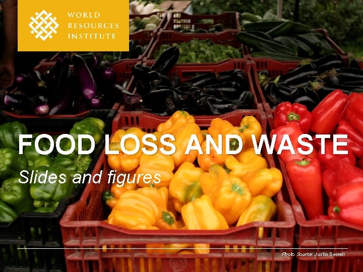FOOD LOSS AND WASTE Slides and figures Photo Source: Justin Sewell 