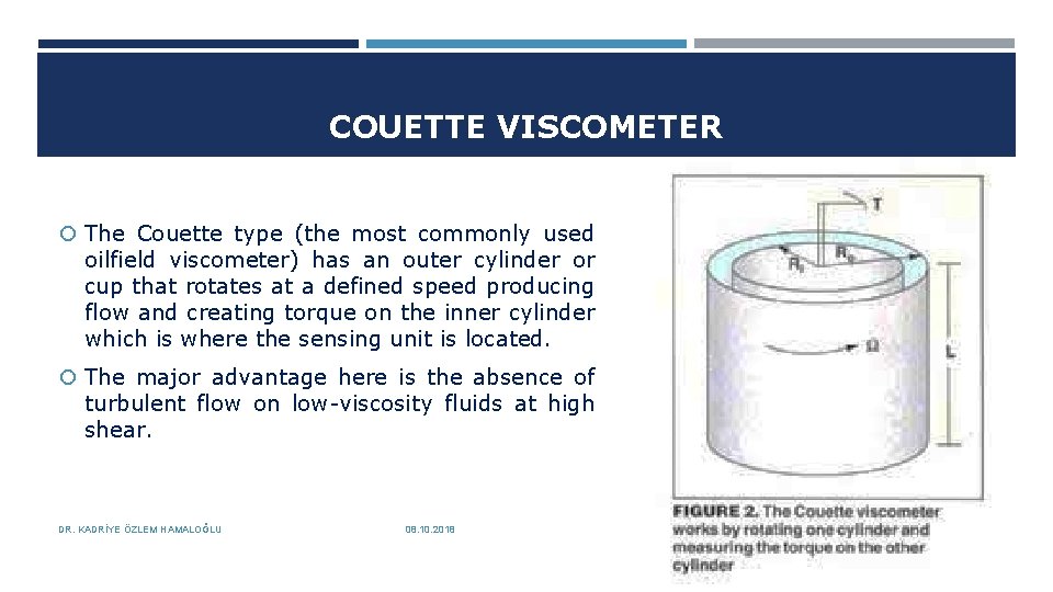 COUETTE VISCOMETER The Couette type (the most commonly used oilfield viscometer) has an outer