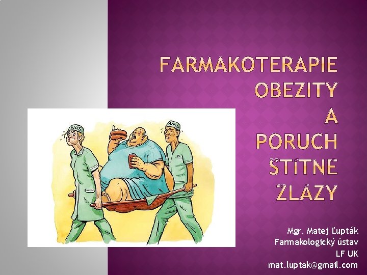 Mgr. Matej Ľupták Farmakologický ústav LF UK mat. luptak@gmail. com 