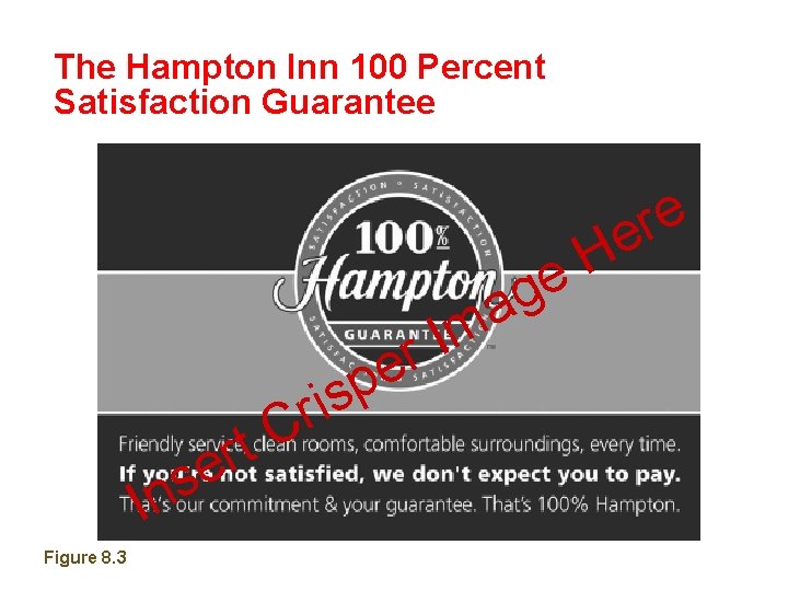 The Hampton Inn 100 Percent Satisfaction Guarantee H e e r e ir s