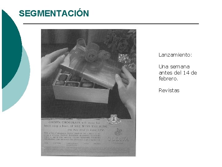 SEGMENTACIÓN Lanzamiento: Una semana antes del 14 de febrero. Revistas SEGMENTACIÓN Lanzamiento: Una semana antes del 14 de febrero. Revistas