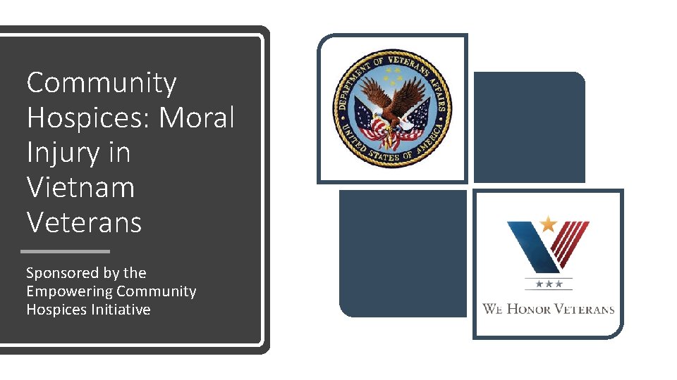 Community Hospices: Moral Injury in Vietnam Veterans Sponsored by the Empowering Community Hospices Initiative