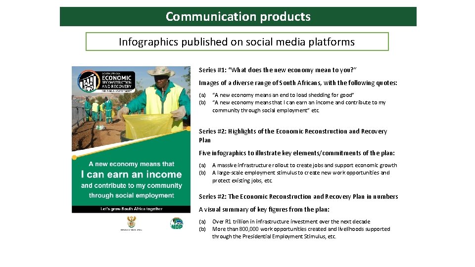 Communication products Infographics published on social media platforms Series #1: “What does the new