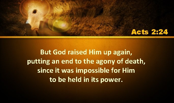 Acts 2: 24 But God raised Him up again, putting an end to the Acts 2: 24 But God raised Him up again, putting an end to the