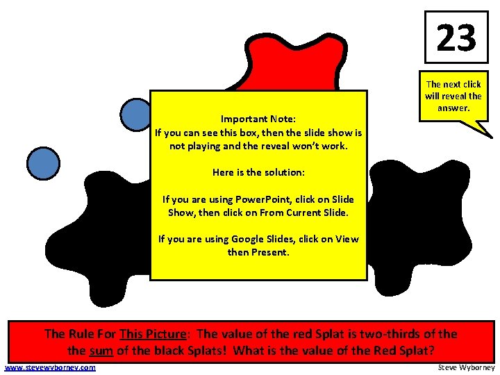 23 The next click will reveal the answer. 8 Important Note: If you can 23 The next click will reveal the answer. 8 Important Note: If you can