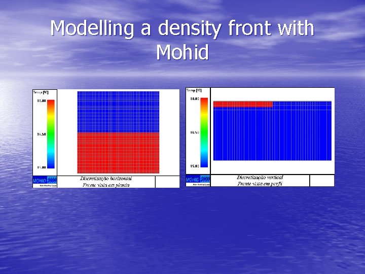 Modelling a density front with Mohid 