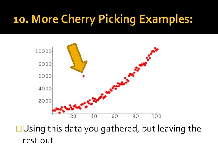 10. More Cherry Picking Examples: �Using this data you gathered, but leaving the rest