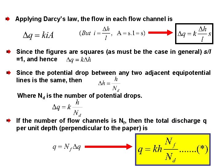 Applying Darcy’s law, the flow in each flow channel is Since the figures are