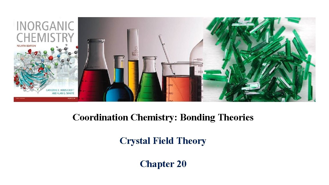 Coordination Chemistry: Bonding Theories Crystal Field Theory Chapter 20 