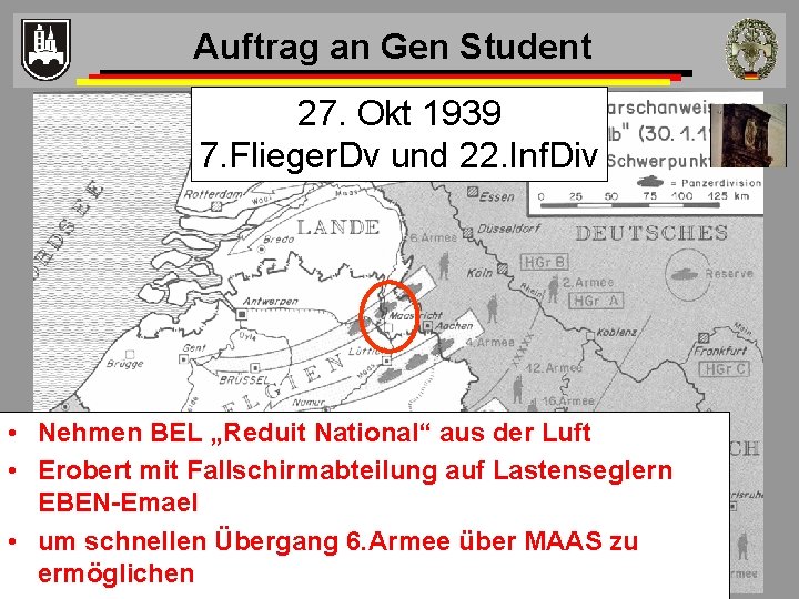 Auftrag an Gen Student 27. Okt 1939 7. Flieger. Dv und 22. Inf. Div