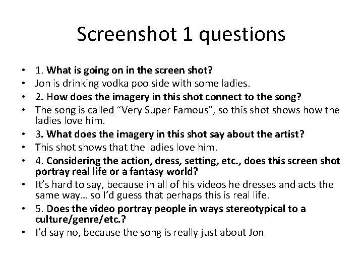 Screenshot 1 questions • • • 1. What is going on in the screen