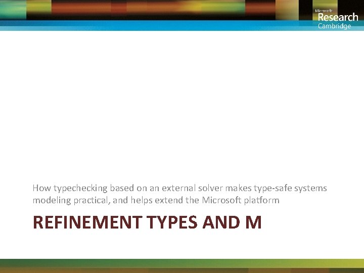 How typechecking based on an external solver makes type-safe systems modeling practical, and helps
