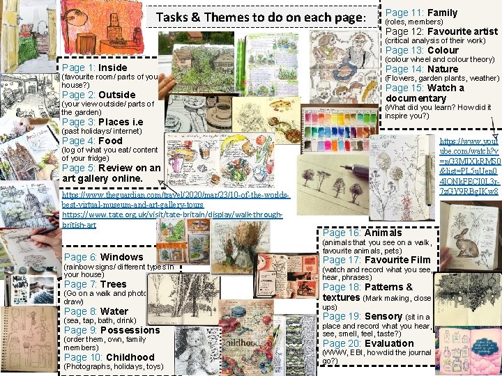 Tasks & Themes to do on each page: Page 11: Family (roles, members) Page