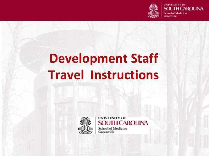 Development Staff Travel Instructions 