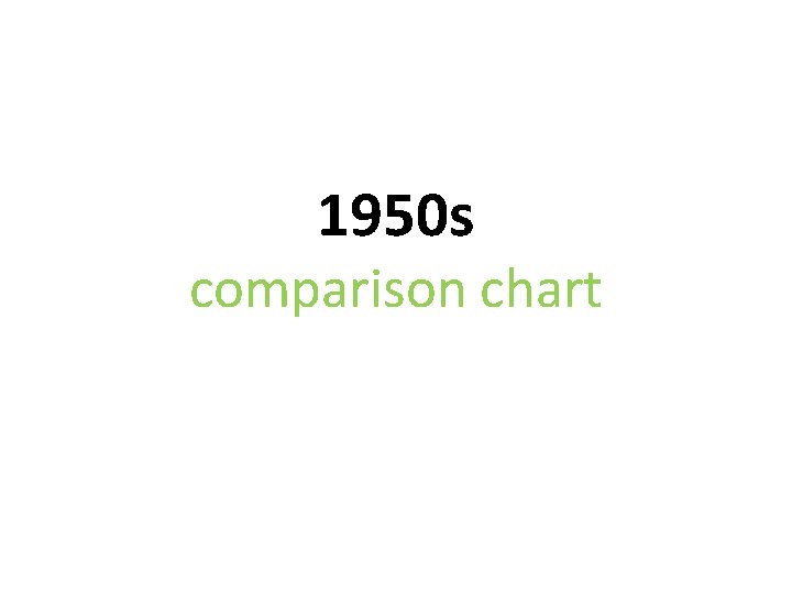 1950 s comparison chart 