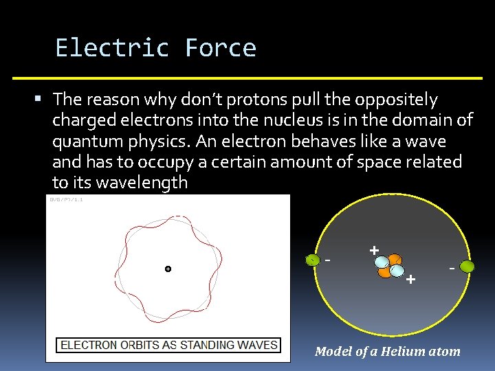 Electric Force The reason why don’t protons pull the oppositely charged electrons into the