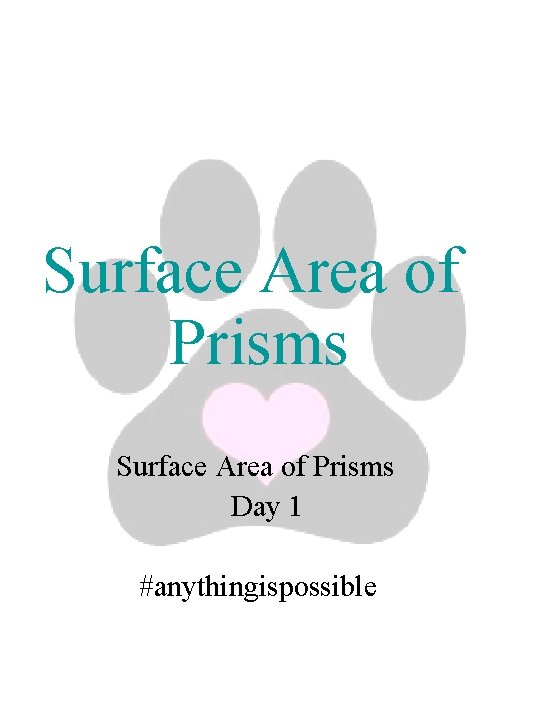 Surface Area of Prisms Day 1 #anythingispossible 