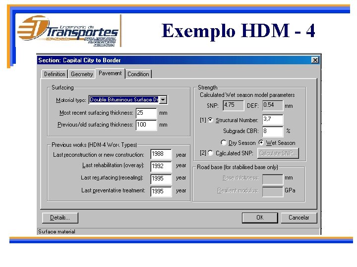 Exemplo HDM - 4 