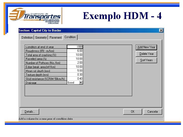 Exemplo HDM - 4 