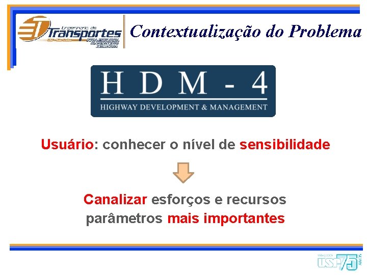 Contextualização do Problema Usuário: conhecer o nível de sensibilidade Canalizar esforços e recursos parâmetros