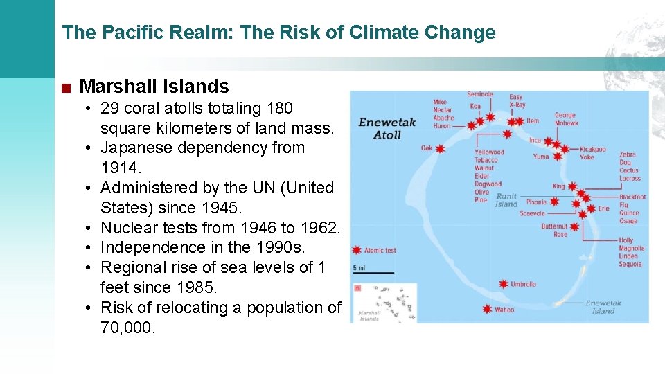 The Pacific Realm: The Risk of Climate Change ■ Marshall Islands • 29 coral