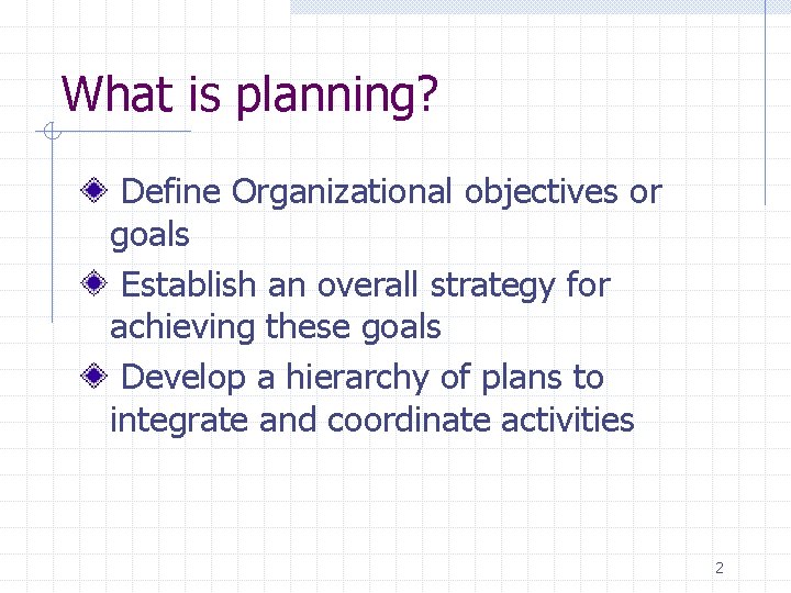 Module 2 Planning Understand planning and different types