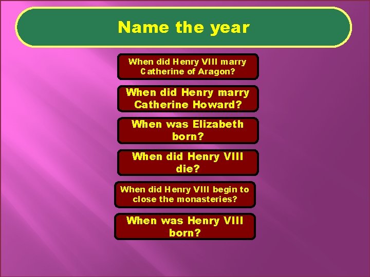 Name the year When did Henry VIII marry Catherine of Aragon? When did Henry