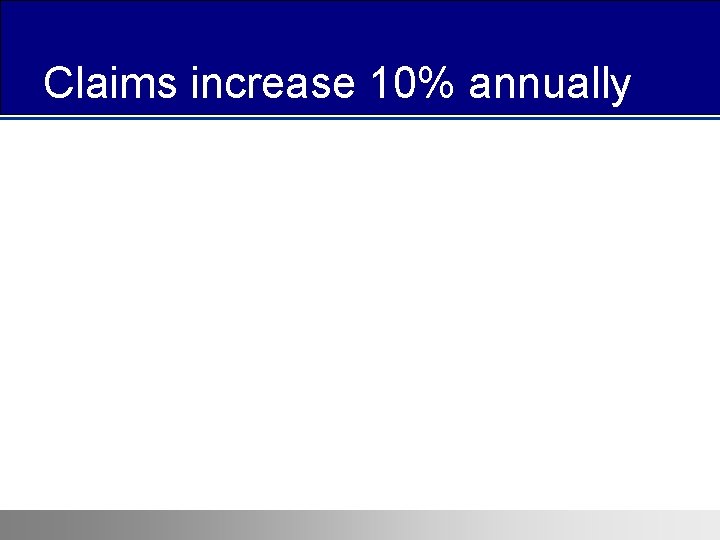 Claims increase 10% annually 