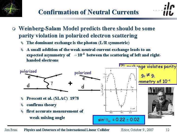 Confirmation of Neutral Currents m Weinberg-Salam Model predicts there should be some parity violation