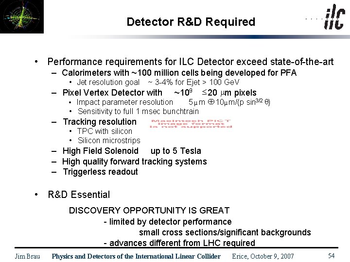 Detector R&D Required • Performance requirements for ILC Detector exceed state-of-the-art – Calorimeters with