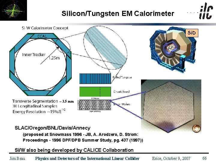 Silicon/Tungsten EM Calorimeter Si. D ~ 3. 5 mm SLAC/Oregon/BNL/Davis/Annecy (proposed at Snowmass 1996