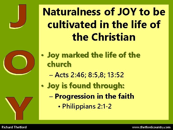 Naturalness of JOY to be cultivated in the life of the Christian • Joy