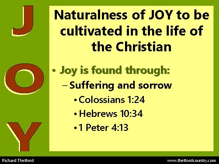 Naturalness of JOY to be cultivated in the life of the Christian • Joy