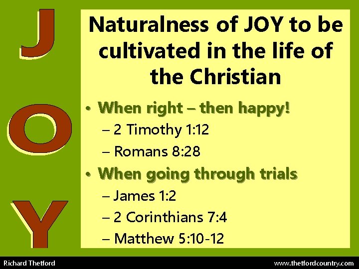 Naturalness of JOY to be cultivated in the life of the Christian • When