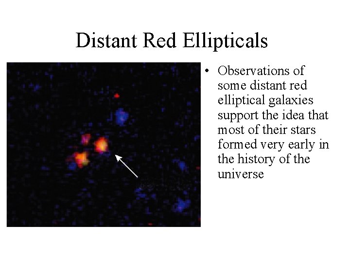 Distant Red Ellipticals • Observations of some distant red elliptical galaxies support the idea