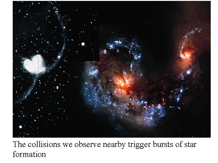 The collisions we observe nearby trigger bursts of star formation 