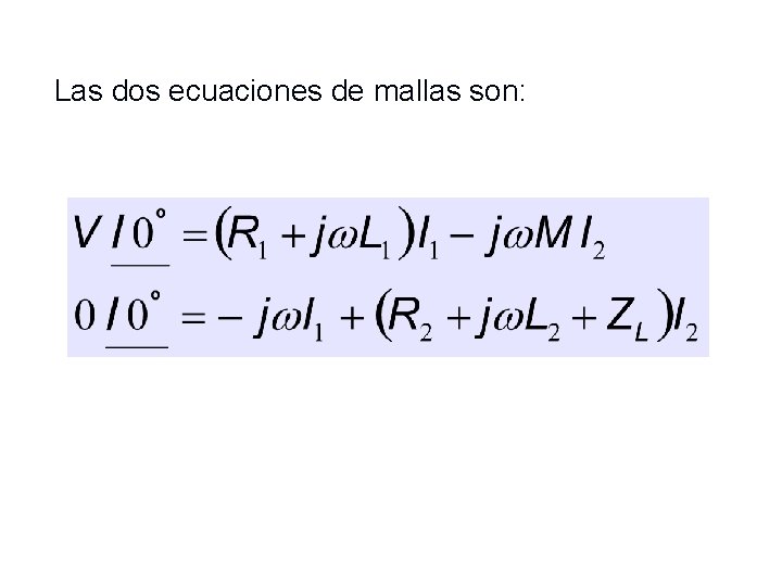 Las dos ecuaciones de mallas son: 32 