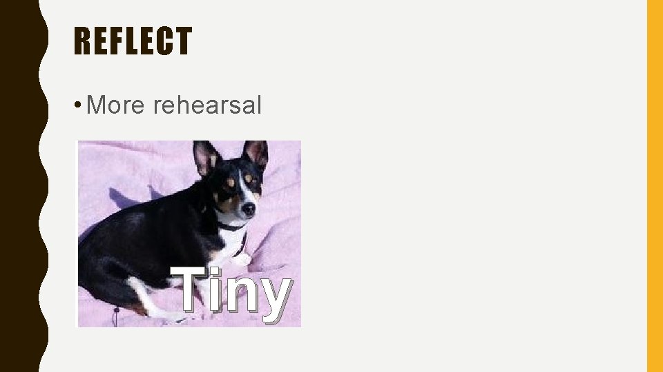 REFLECT • More rehearsal Tiny 