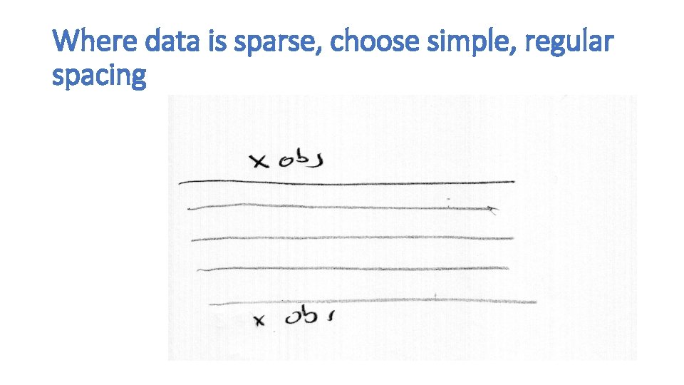 Where data is sparse, choose simple, regular spacing 