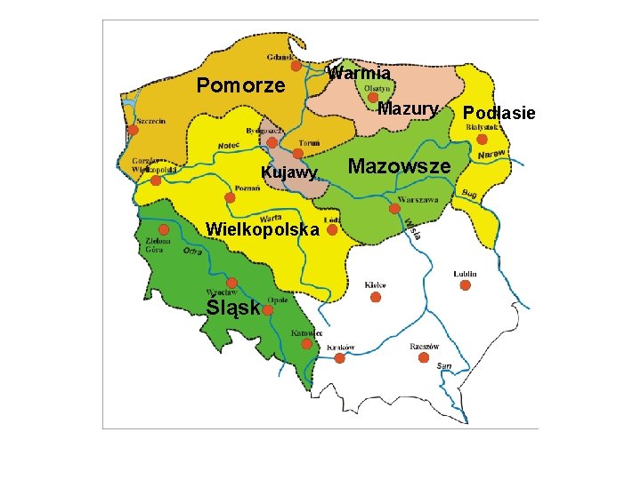 Pomorze Warmia Mazury Kujawy Wielkopolska Śląsk Mazowsze Podlasie 