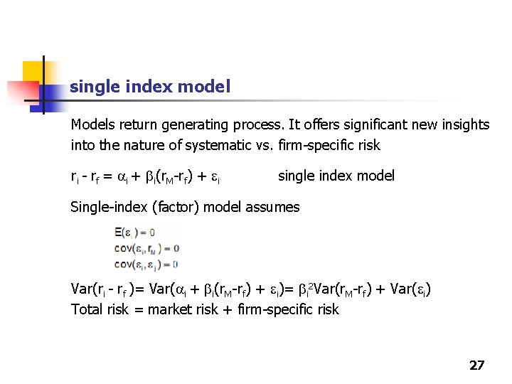 single index model Models return generating process. It offers significant new insights into the single index model Models return generating process. It offers significant new insights into the