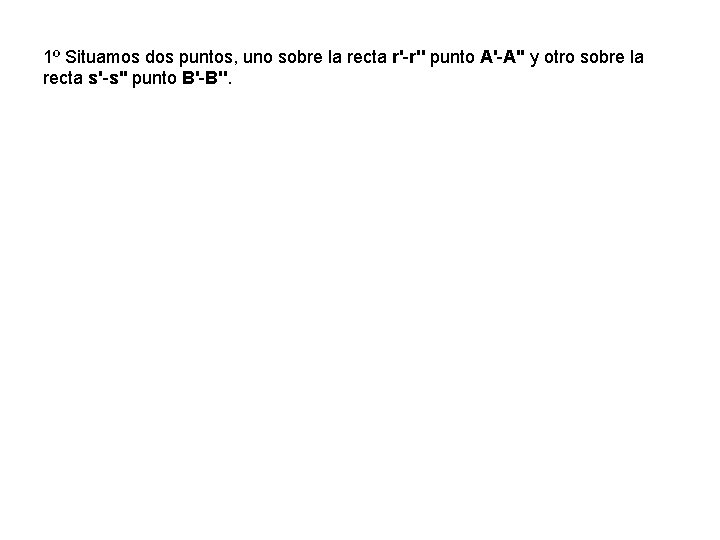 1º Situamos dos puntos, uno sobre la recta r'-r'' punto A'-A'' y otro sobre