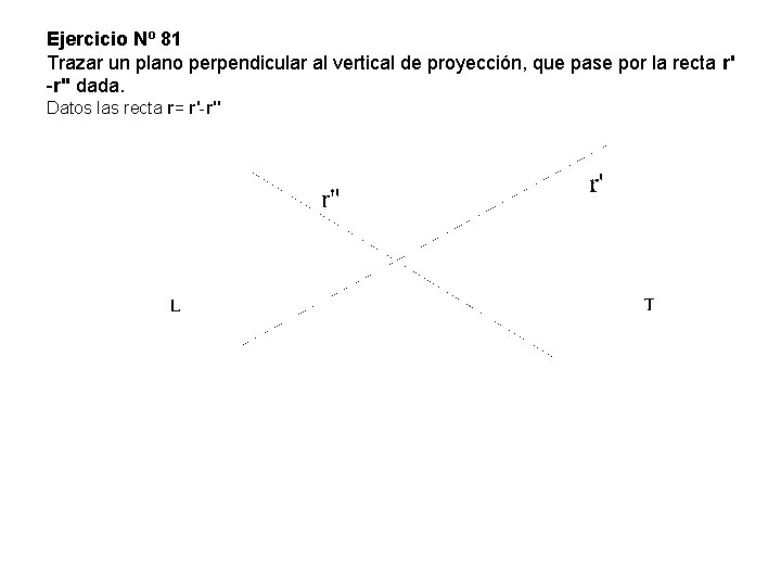 Ejercicio Nº 81 Trazar un plano perpendicular al vertical de proyección, que pase por