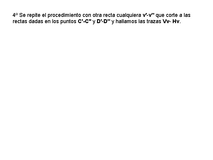 4º Se repite el procedimiento con otra recta cualquiera v'-v'' que corte a las