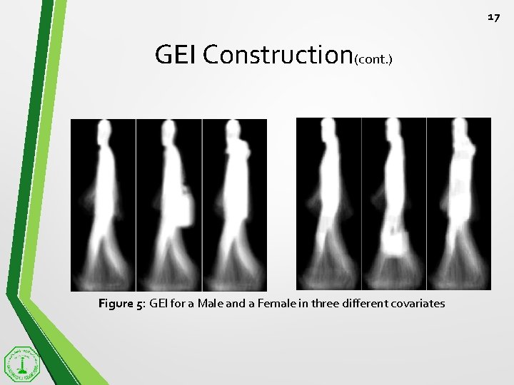 17 GEI Construction(cont. ) Figure 5: GEI for a Male and a Female in