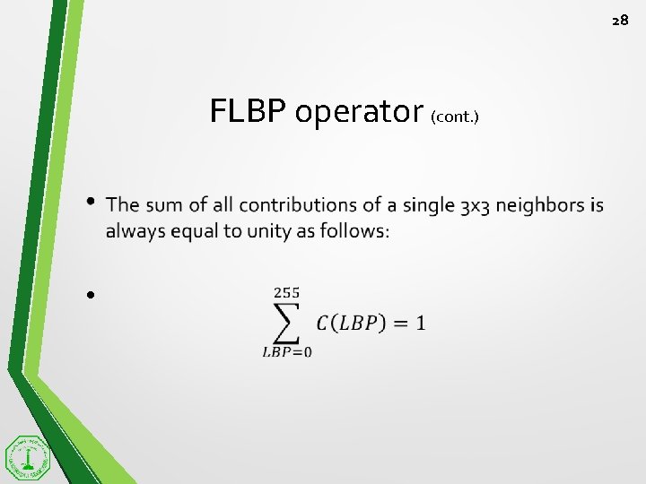 28 FLBP operator (cont. ) • 